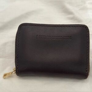 Portland Leather Goods small zip wallet in grizzly.